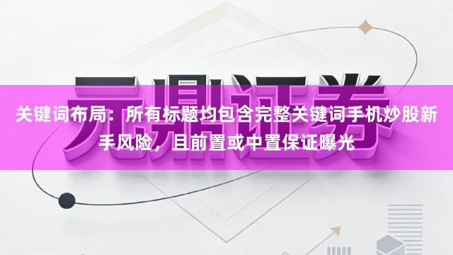 关键词布局：所有标题均包含完整关键词手机炒股新手风险，且前置或中置保证曝光