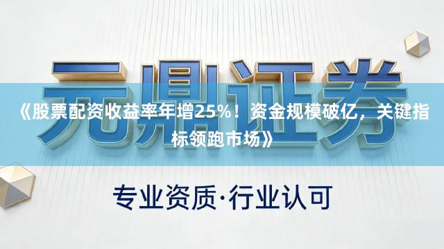 《股票配资收益率年增25%！资金规模破亿，关键指标领跑市场》