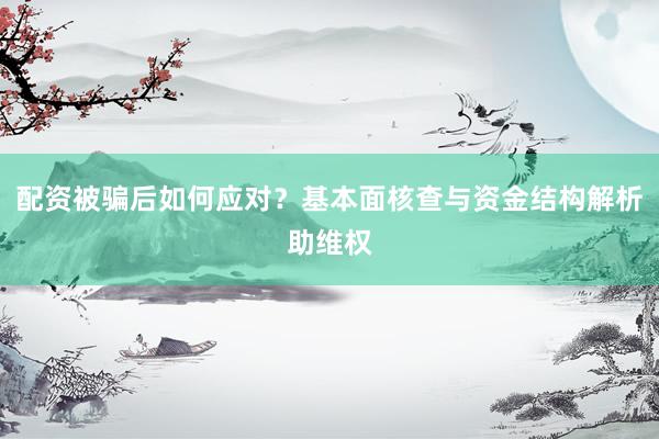 配资被骗后如何应对？基本面核查与资金结构解析助维权