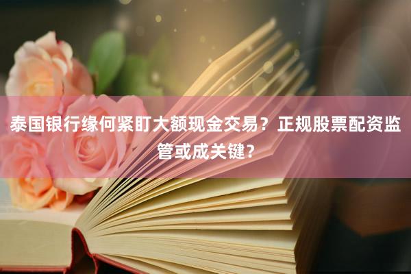 泰国银行缘何紧盯大额现金交易？正规股票配资监管或成关键？