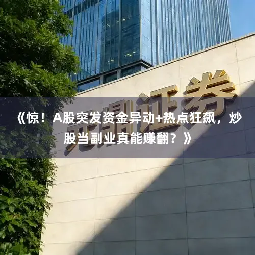 《惊！A股突发资金异动+热点狂飙，炒股当副业真能赚翻？》