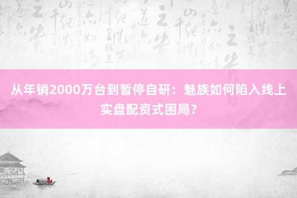 从年销2000万台到暂停自研：魅族如何陷入线上实盘配资式困局？