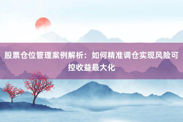 股票仓位管理案例解析：如何精准调仓实现风险可控收益最大化