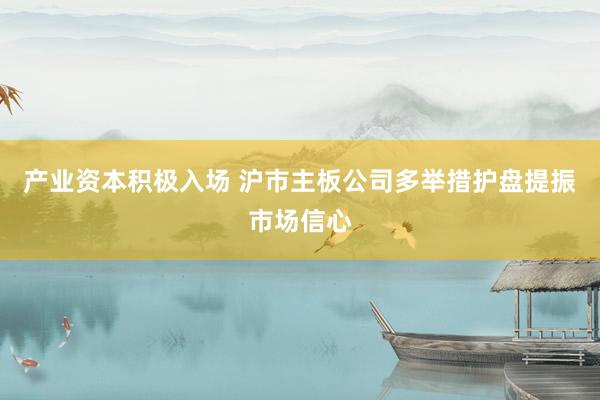 产业资本积极入场 沪市主板公司多举措护盘提振市场信心