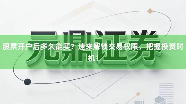 股票开户后多久能买？速来解锁交易权限，把握投资时机！